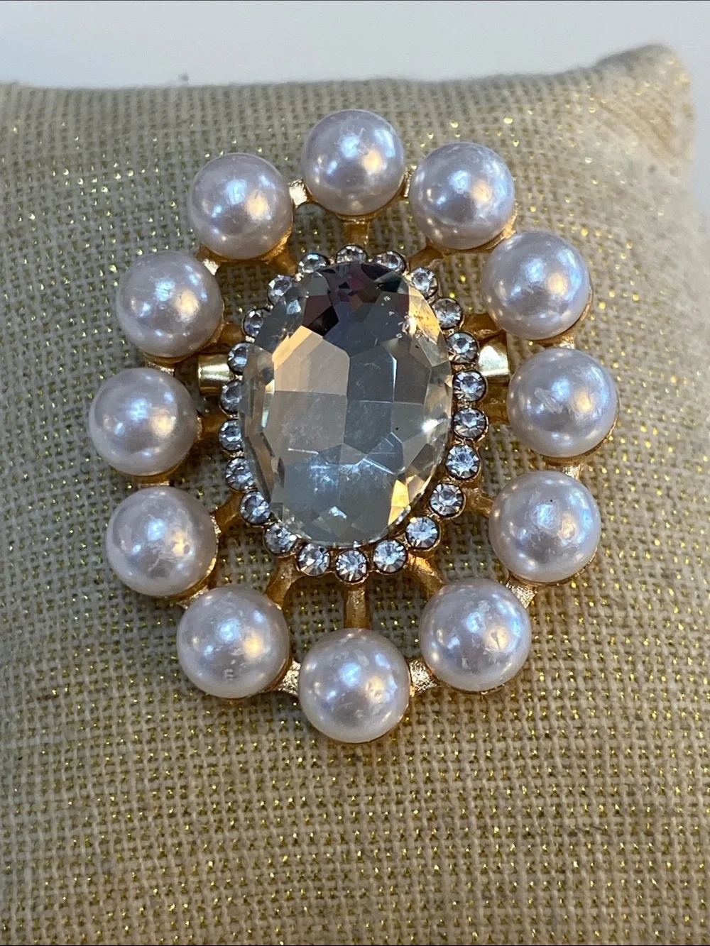 Faux pearl brooch